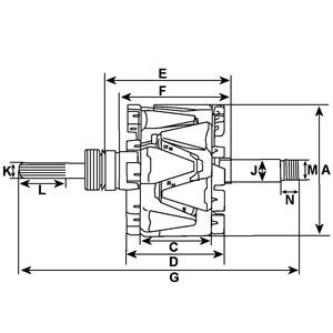 Compre Induzido (rotor) do gerador Mitsubishi Grandis 