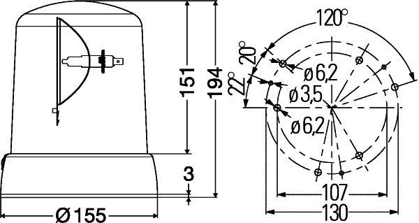 Compre 2RL008061111 HELLA Sinal luminoso rotativo