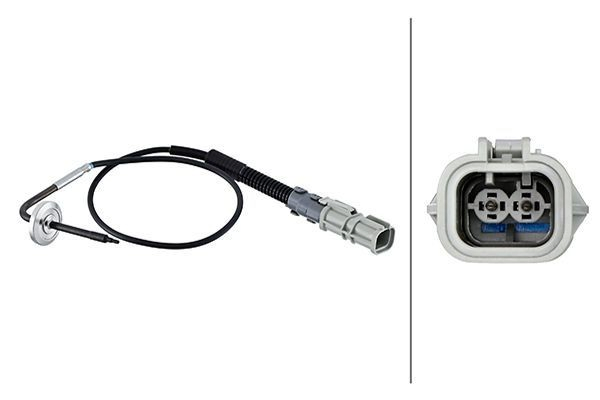 Sensor de temperatura dos gases de escape (GE), depois de catalisador 6PT358181851 HELLA