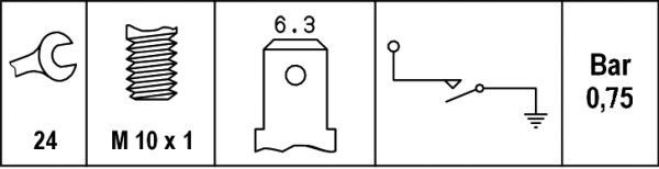 Sensor de pressão de óleo 6ZL003259481 HELLA