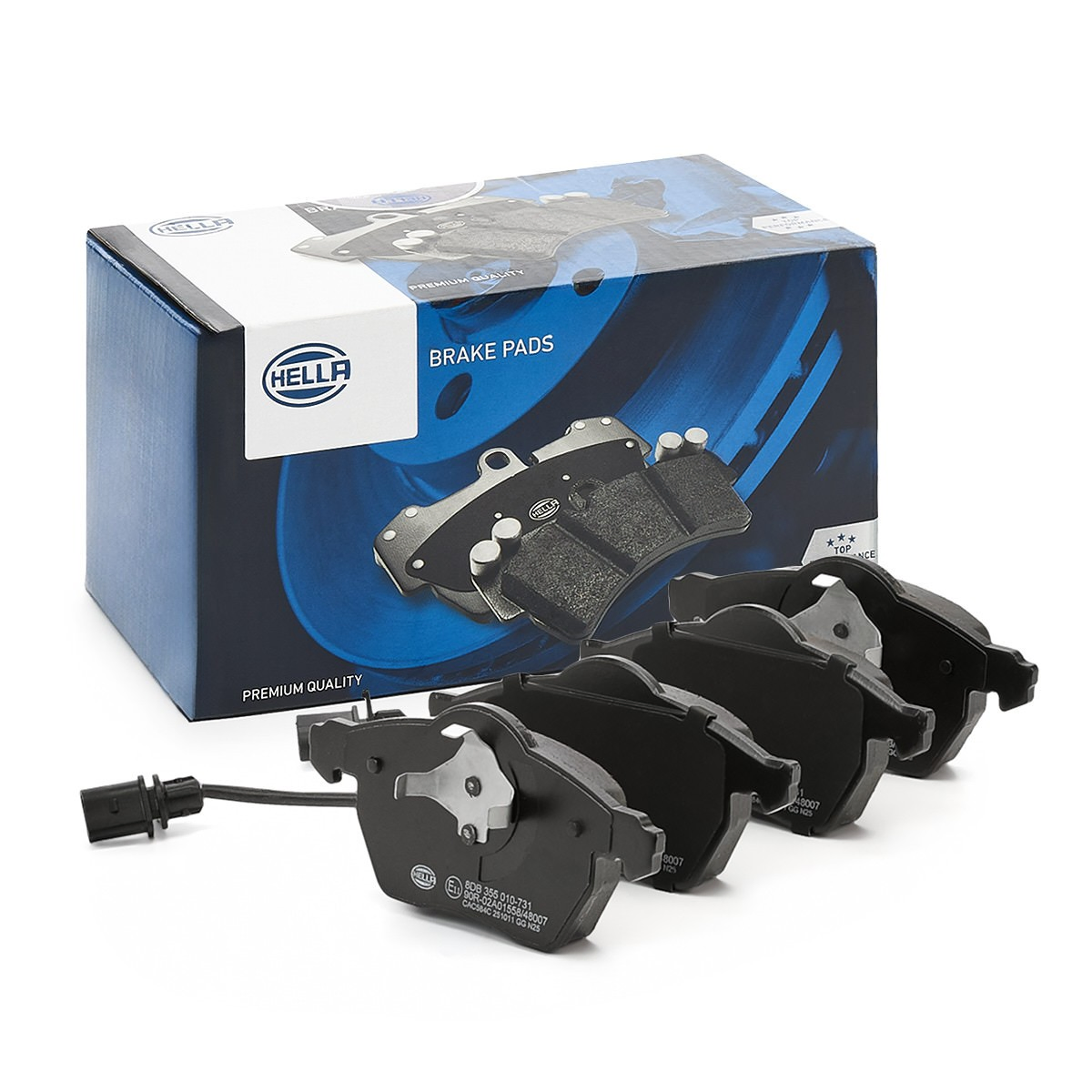 8DB355010731 HELLA Sapatas do freio dianteiras de disco
