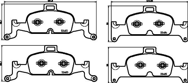 8DB355025811 HELLA Sapatas do freio dianteiras de disco