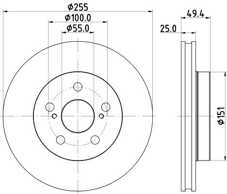  Disco do freio dianteiro Toyota Prius hatchback (ZVW5) (2015 - 2026) 