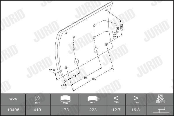 Compre A0004230530 Mercedes Placa sobreposta do freio traseira (TRUCK)
