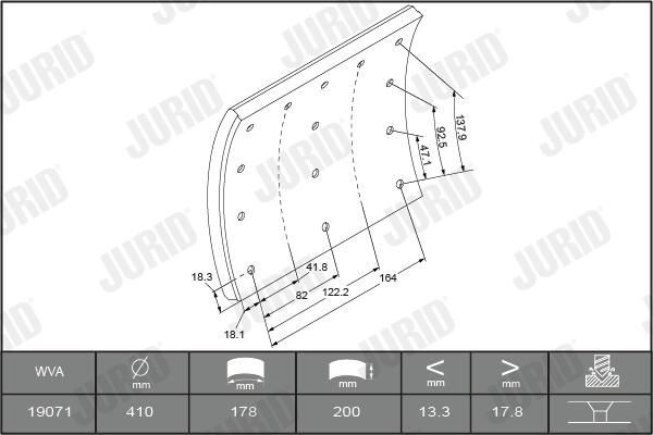 Sapatas do freio traseiras de tambor 7421534386 Renault (RVI)