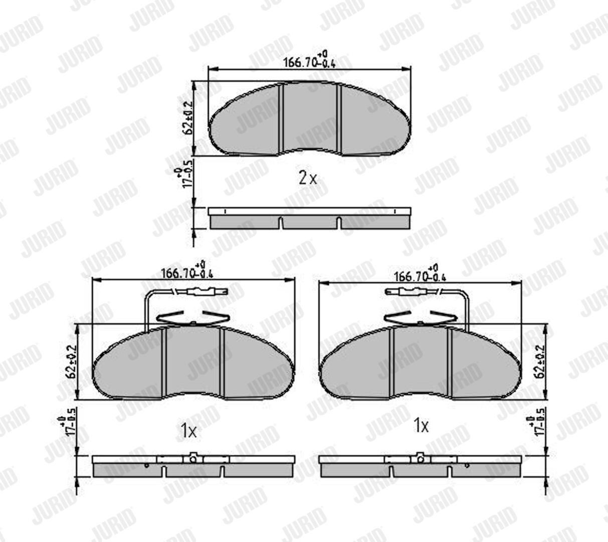 Sapatas do freio dianteiras de disco Jurid/Bendix 572374J preço, a partir de 45,94 USD