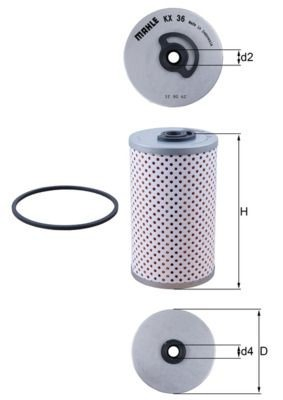 Filtro de combustível Mahle Original KX36D preço, a partir de 5,19 USD