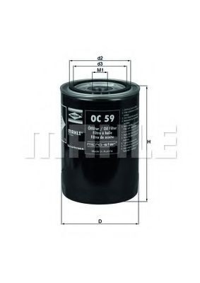 Filtro de óleo Mahle Original OC59 preço, a partir de 7,06 USD