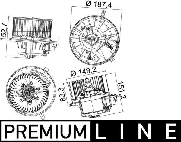 Motor de ventilador de forno (de aquecedor de salão) Mahle Original AB149000P preço, a partir de 91,48 USD