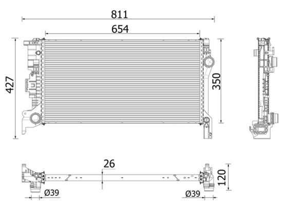 Radiador de esfriamento de motor Volvo XC60 II 246