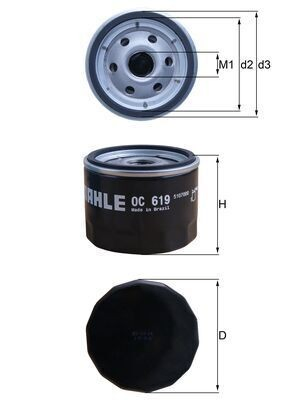 Filtro de óleo OC619 Mahle Original