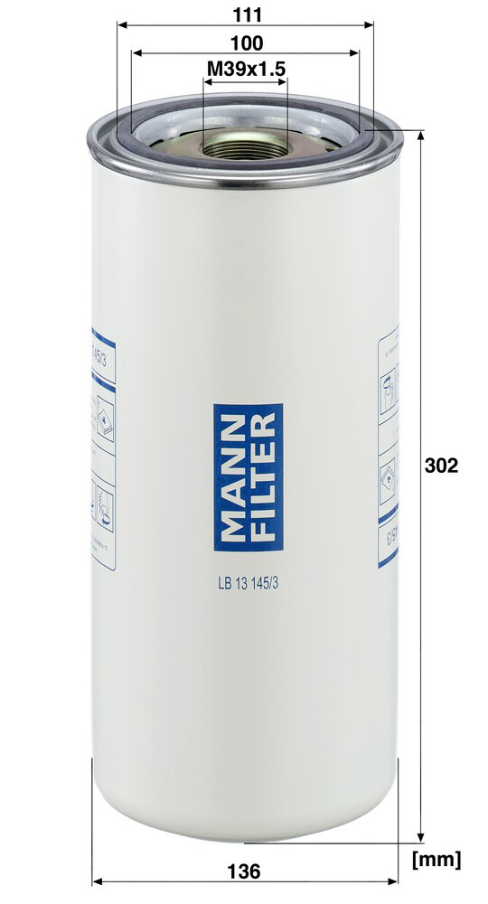 Filtro de secador de ar (separador de umidade e óleo) (TRUCK) Mann-Filter LB131453 preço, a partir de 73,41 USD