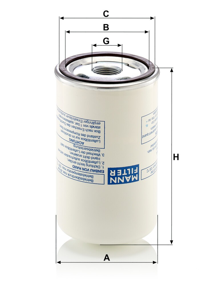 LB7192 Mann-Filter Filtro de secador de ar (separador de umidade e óleo) (TRUCK)
