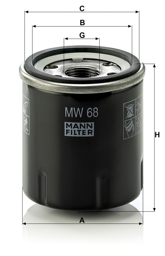 MW68 Mann-Filter Filtro de óleo