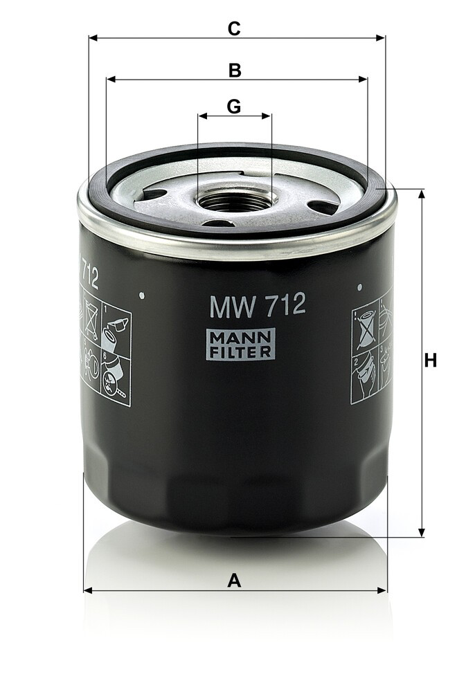 MW712 Mann-Filter Filtro de óleo