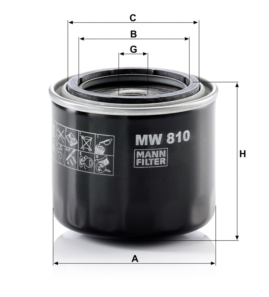MW810 Mann-Filter Filtro de óleo