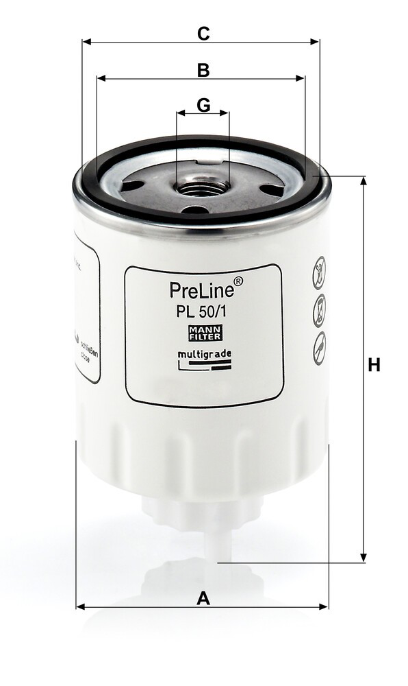 PL501 Mann-Filter Filtro de combustível
