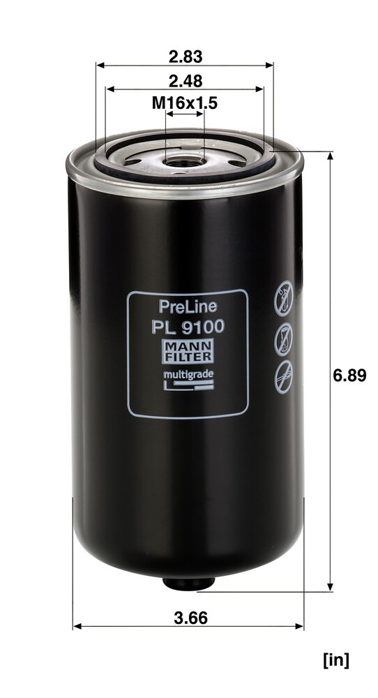 PL9100 Mann-Filter Filtro de combustível