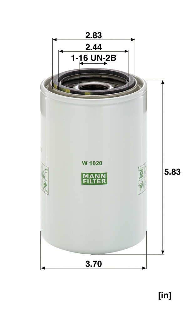 Filtro de óleo Mann-Filter W1020 preço, a partir de 33,11 USD