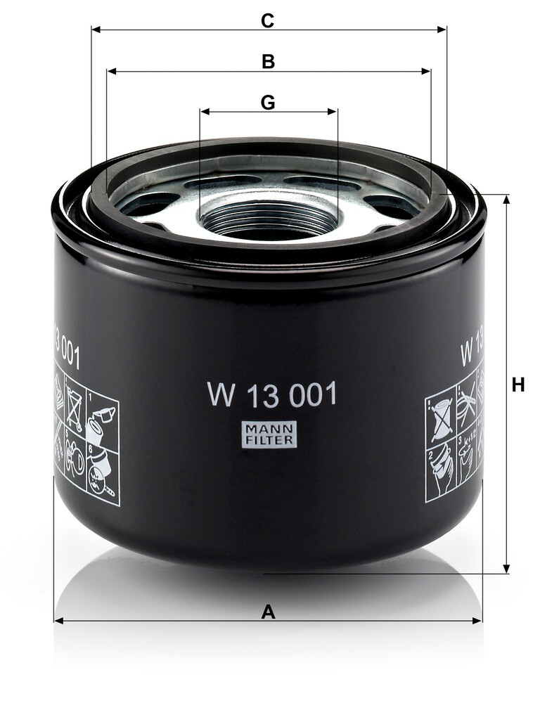 W13001 Mann-Filter Filtro de óleo