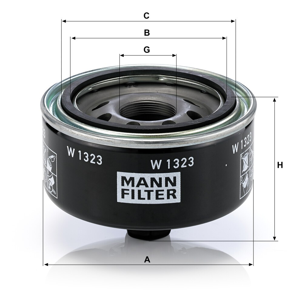 Filtro de óleo Mann-Filter W1323 preço, a partir de 26,25 USD