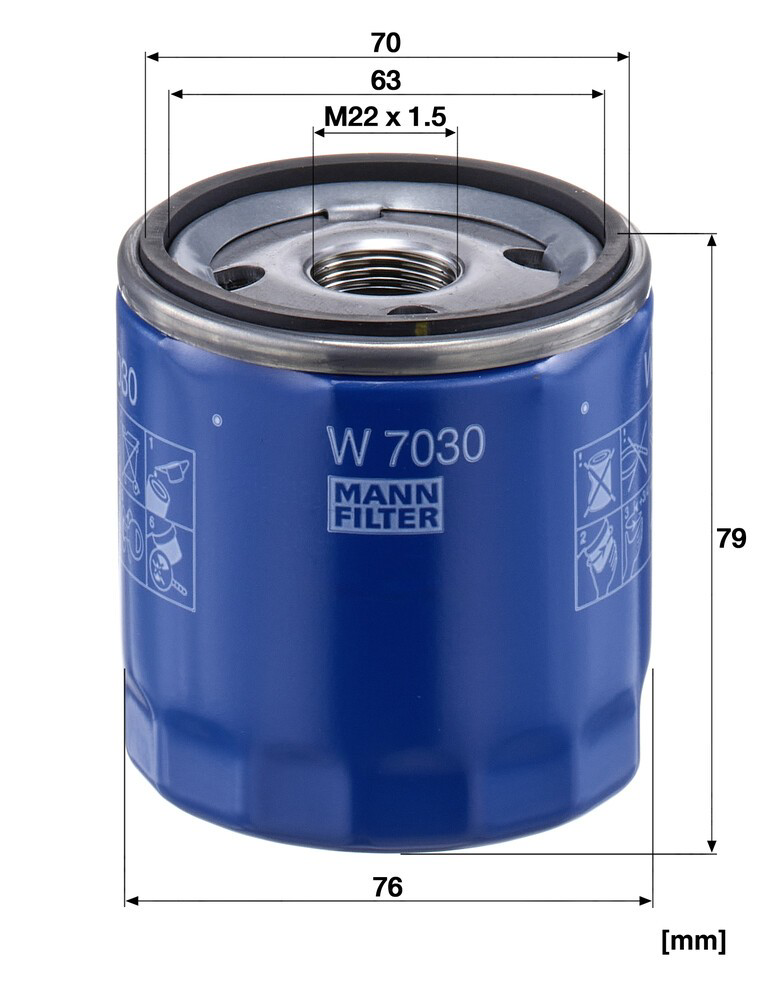 Filtro de óleo Mann-Filter W7030 preço, a partir de 6,96 USD