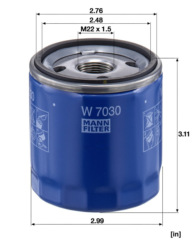 Compre W7030 Mann-Filter Filtro de óleo