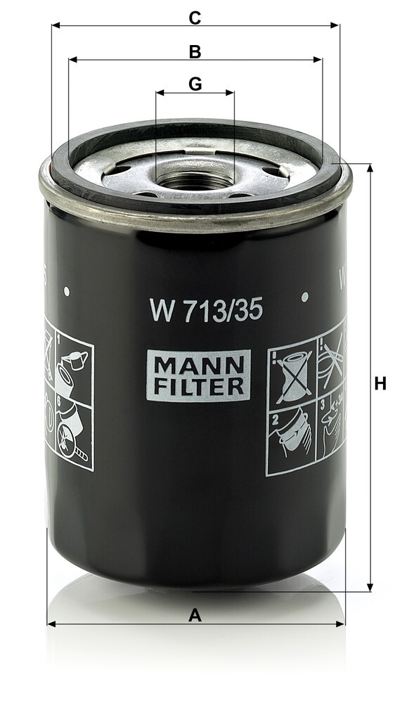 W71335 Mann-Filter Filtro de óleo