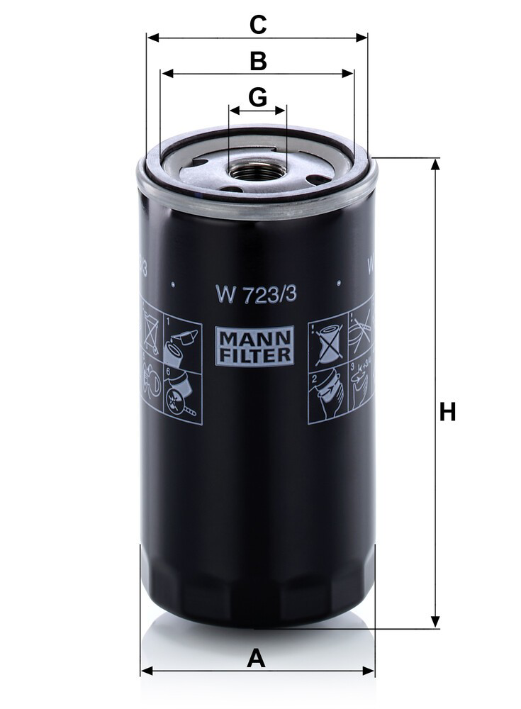Filtro de óleo Mann-Filter W7233 preço, a partir de 5,52 USD