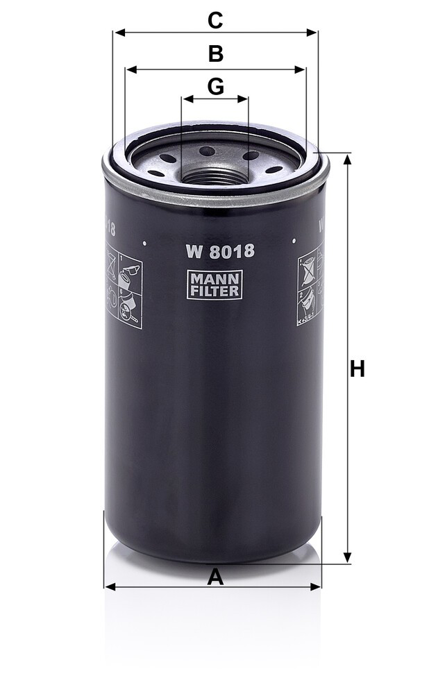 Compre W8018 Mann-Filter Filtro de óleo