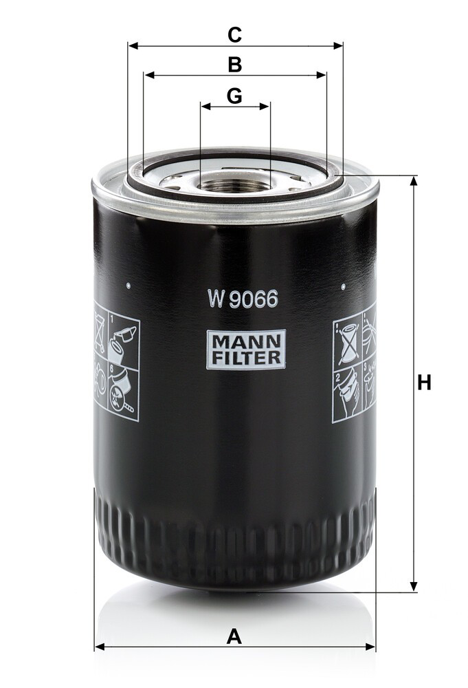 W9066 Mann-Filter Filtro de óleo