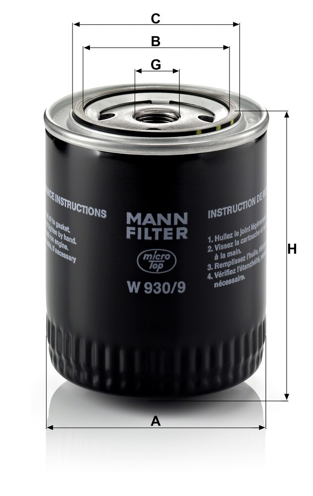 W9309 Mann-Filter Filtro de óleo
