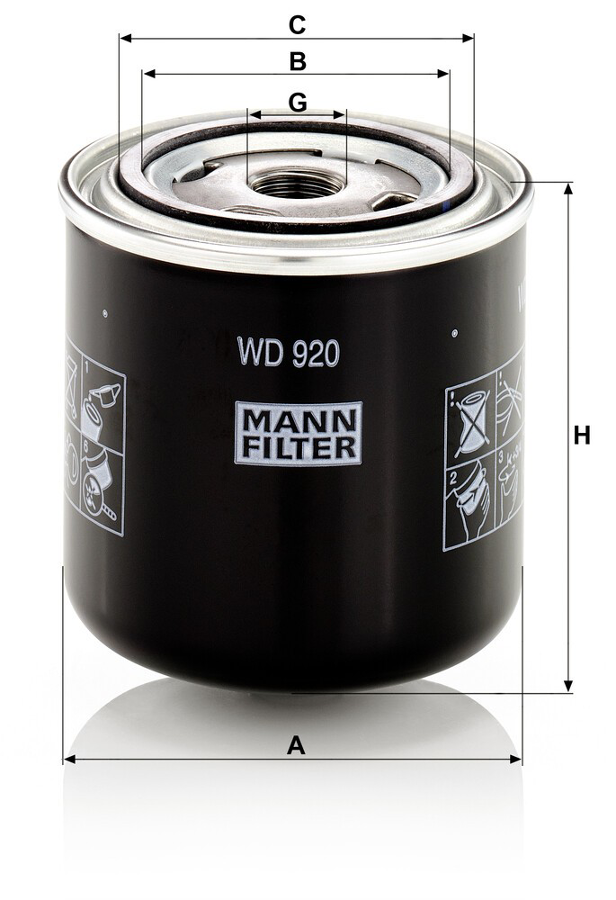 Filtro do sistema hidráulico Mann-Filter WD920 preço, a partir de 19,96 USD