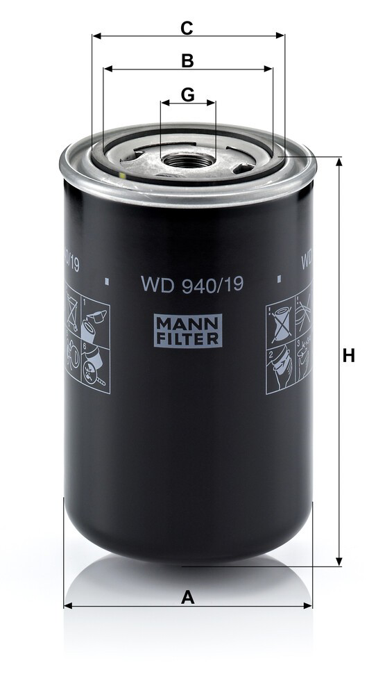 WD94019 Mann-Filter Filtro de óleo