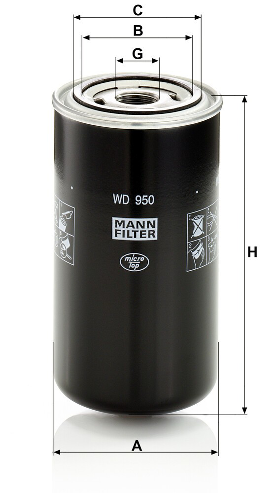 Compre WD950 Mann-Filter Filtro do sistema hidráulico
