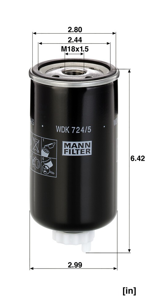 WDK7245 Mann-Filter Filtro de combustível