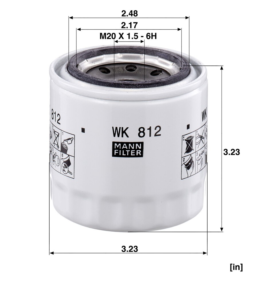 WK812 Mann-Filter Filtro de combustível
