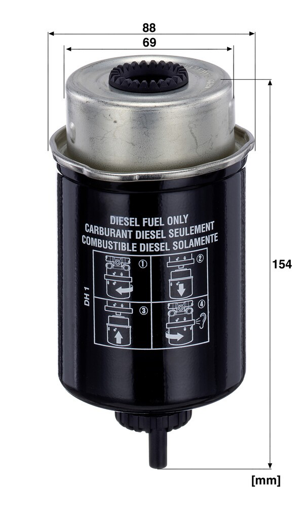 RE508202 John Deere Filtro de combustível