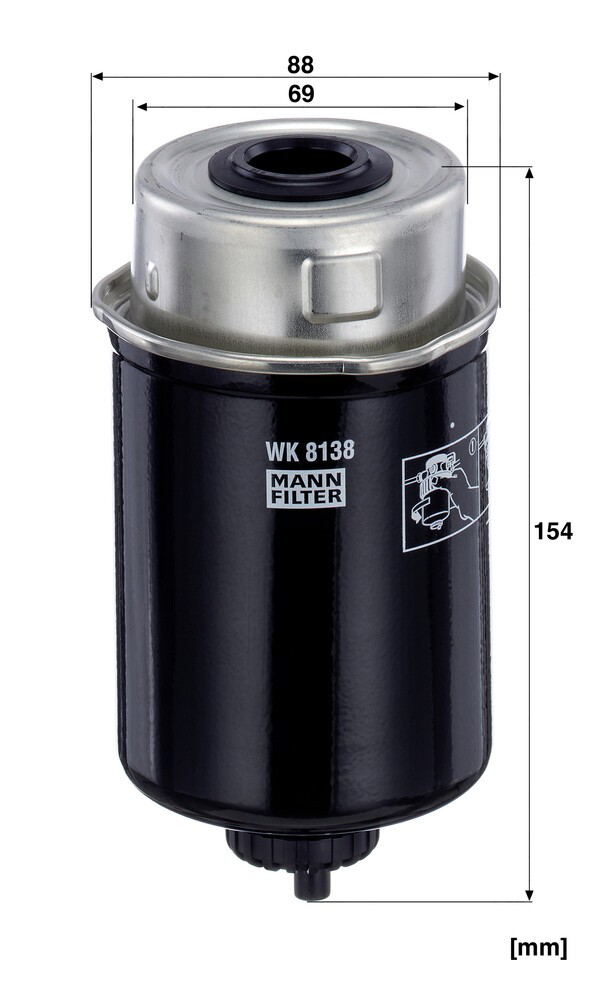 RE529643 John Deere Filtro de combustível
