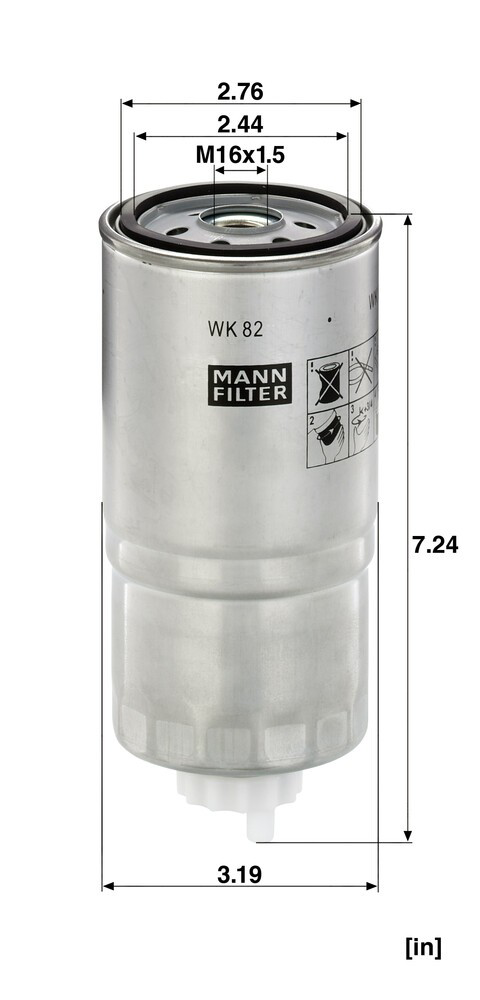 Compre WK82 Mann-Filter Filtro de combustível