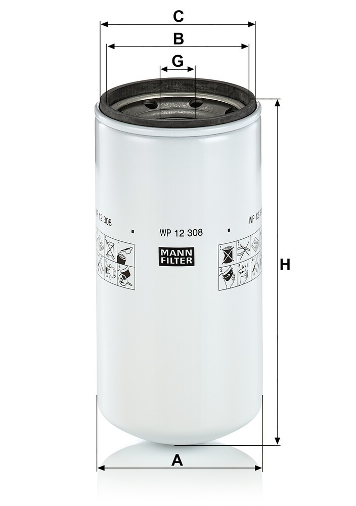 Filtro de óleo Mann-Filter WP12308 preço, a partir de 41,13 USD