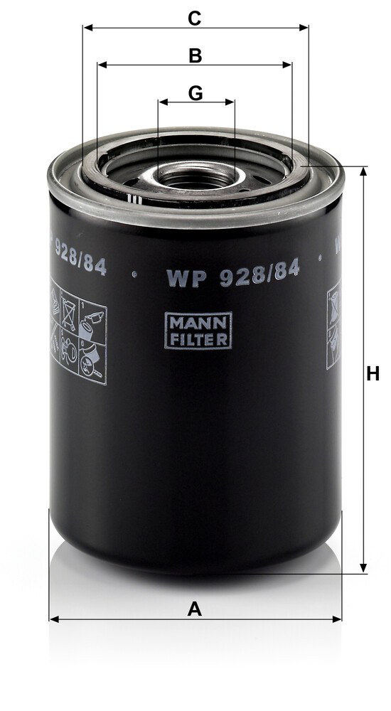 WP92884 Mann-Filter Filtro de óleo