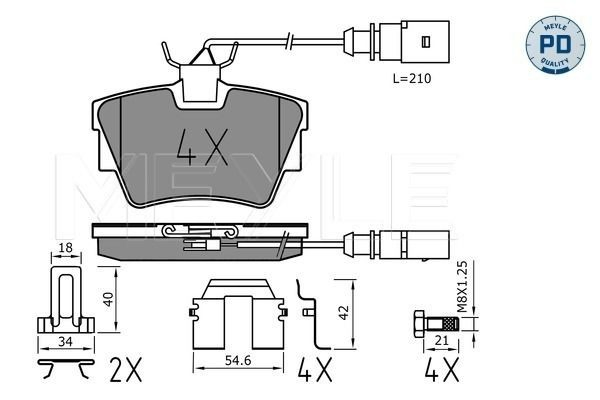  Sapatas do freio traseiras de disco Volkswagen Transporter T4 сaixa (70A, 70H, 7DA, 7DH) (1990 - 2003) T4