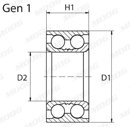 Rolamento de cubo traseiro Moog FDWB11217