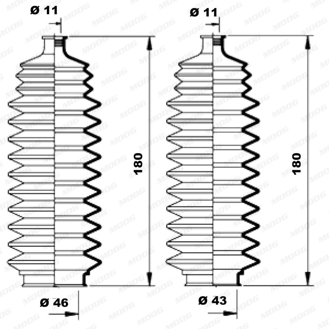 Bota de proteção do mecanismo de direção (de cremalheira) para Nissan Primera  P10
