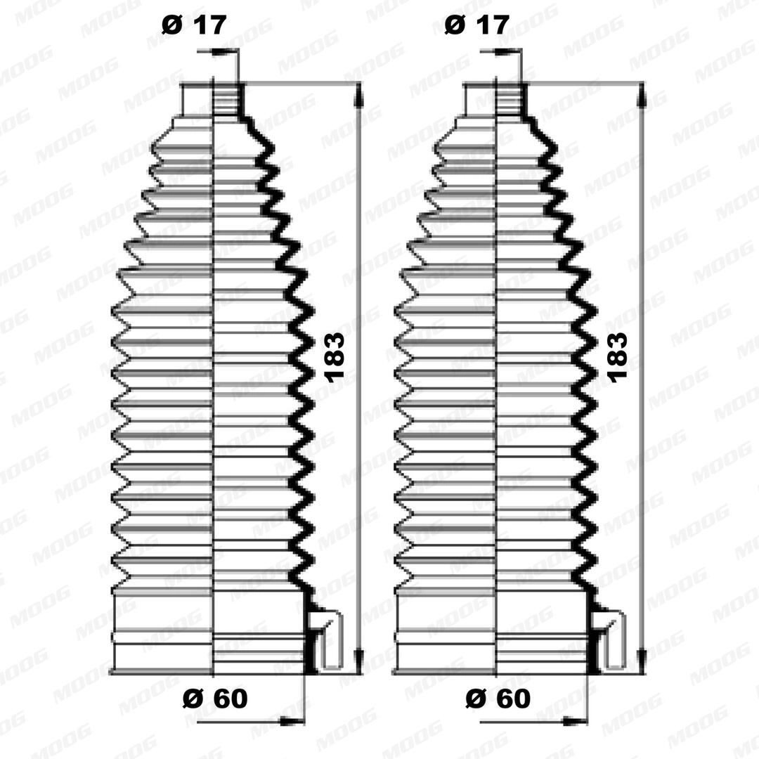 Bota de proteção do mecanismo de direção (de cremalheira) para Citroen Berlingo  B9
