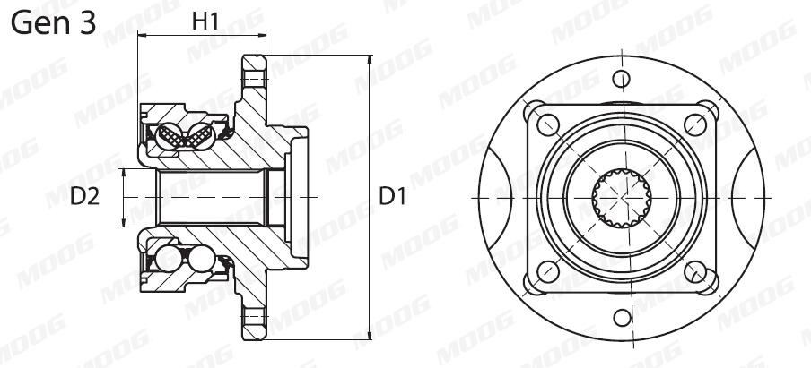 Compre 1623953080 Peugeot/Citroen Cubo dianteiro