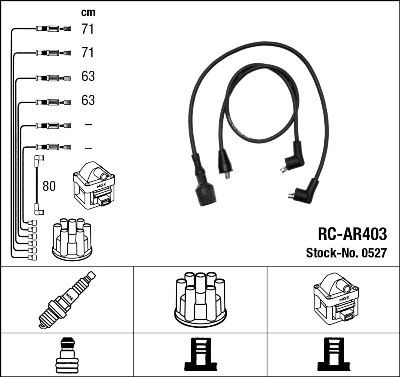  Fios de alta voltagem, kit Alfa Romeo 33 hatchback (905) (1983 - 1993) 