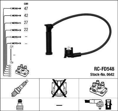 Fios de alta voltagem, kit NGK 0642 preço, a partir de 34,31 USD