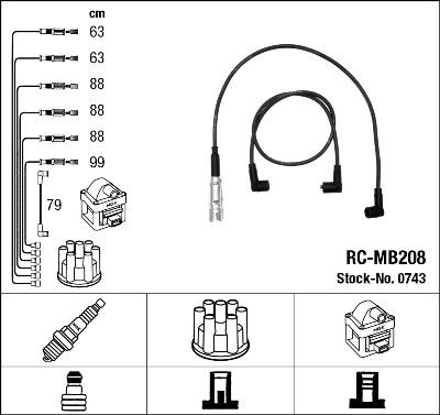 Compre 0743 NGK Fios de alta voltagem, kit